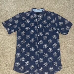 Nautica Navy Blue Patterned Shirt